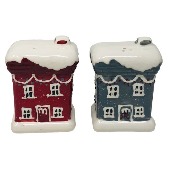 Foxwood Home Winter’s Eve Snowing Christmas Salt and Pepper Shaker Set Holiday - Picture 3 of 5